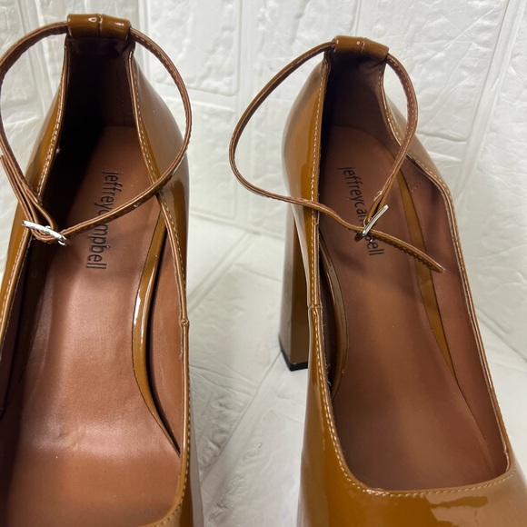 Jeffrey Campbell brown platforms size 8.5 chunky heels neutral minimalist glam - Picture 3 of 9